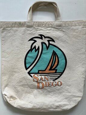 Vintage 80s Canvas San Diego Tote Bag Carry All Shopper